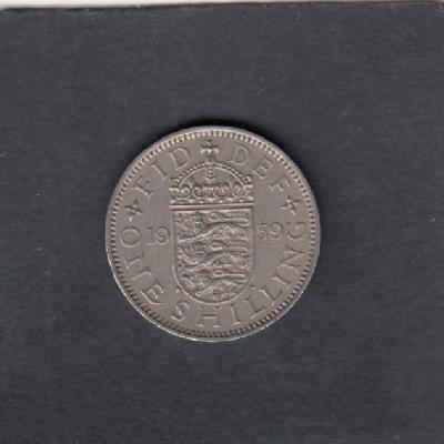 Beschrijving: 1 Shilling  ELIZABETH II
